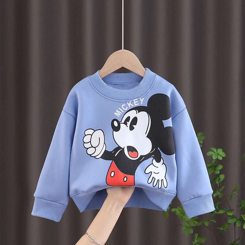 Mickey Rundhalsad  Långärmad Sweatshirt för Barn